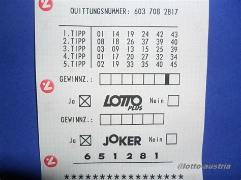 gewinnzahlen lotto 6 aus 45 österreich quittungsnummer